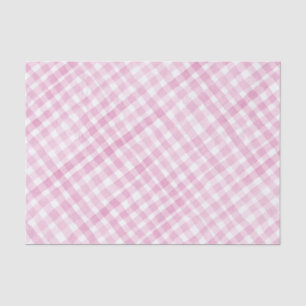 Mousseline Aquarelle rose En vichy Papier Tissu