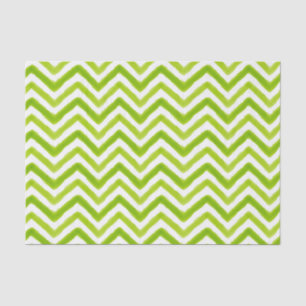 Mousseline Aquarelle verte citron vert Chevron Tissu Papier