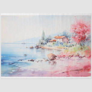 Mousseline Aquarelles côtières Papier de tissus ou textiles