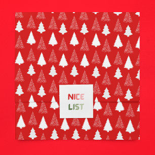 Mousseline Arbre de Noël moderne Motif papier de tissus rouge