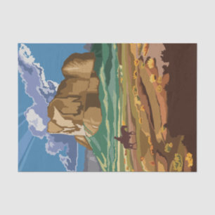 Mousseline Arizona Travel Poster Decoupage Tissu Papier