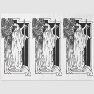 Mousseline Art Nouveau Angel 15 Découpage Papier Tissu