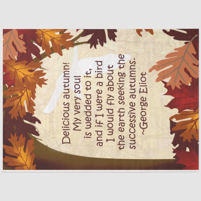 Mousseline Automne Eloit Citation Découpage Papier Tissu (Recto)