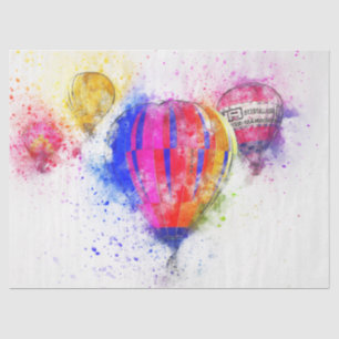 Mousseline Ballons à air chaud Aquarelle Découpage Papier Tis