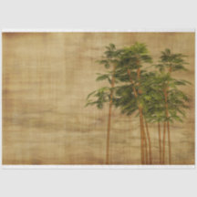 Bambou Arbres Découpage 17 Papier Tissu Arrière - 