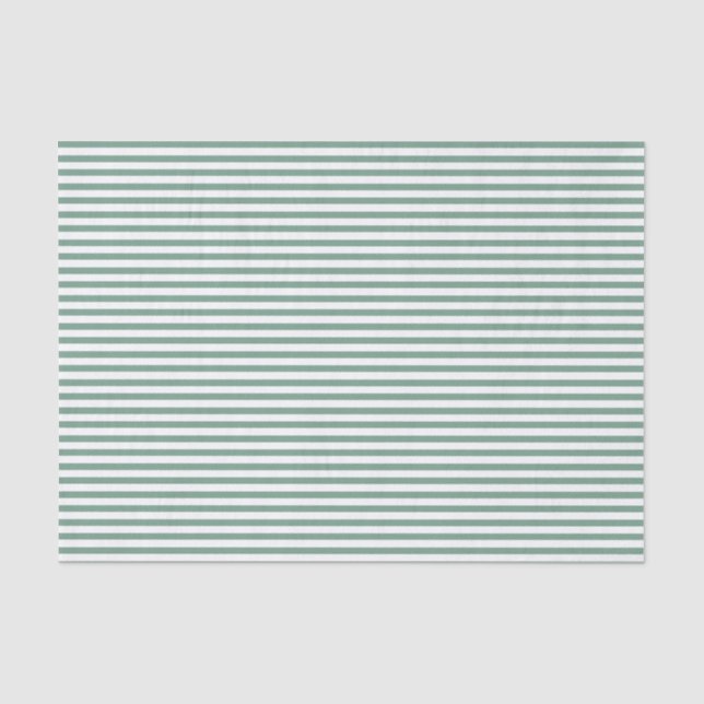 Mousseline Bandes fines vertes et blanches - Papier de tissus (Recto)