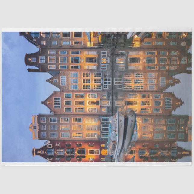 Mousseline Bâtiments urbains sur le papier de fond de décanta (Recto)
