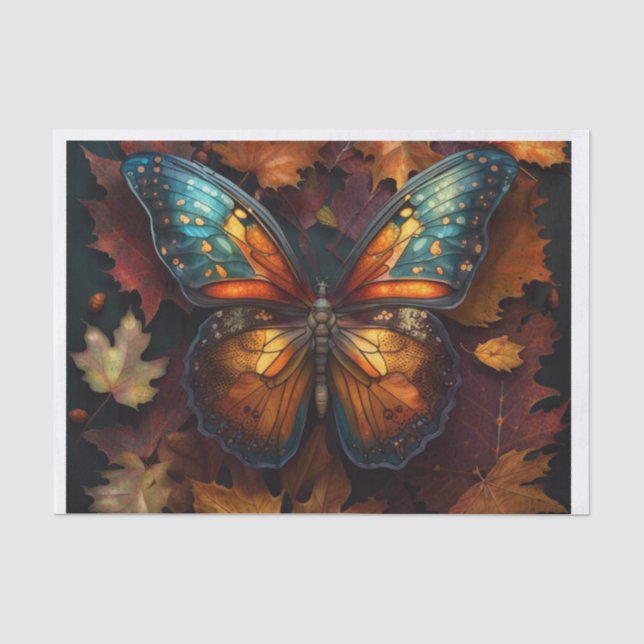 Mousseline Belle Automne Papier décolpage Papier papillon d'a (Recto)