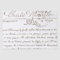 Belle Carte Postale Français Script Tissu Papier