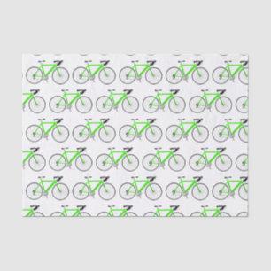 Mousseline Bicyclette verte sur papier blanc