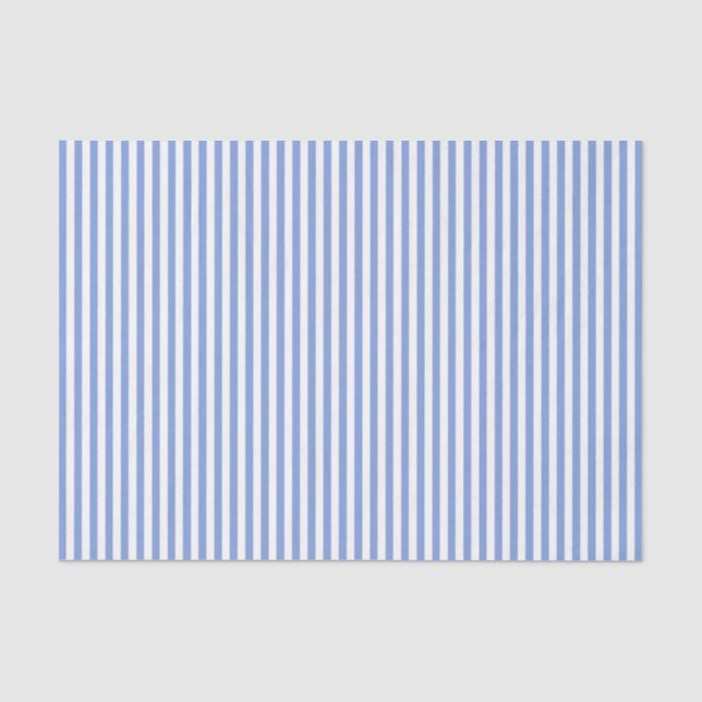 Mousseline Bleu avec papier de tissus rayé blanc (Recto)