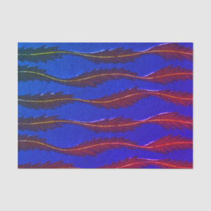 Mousseline BLOC DE BOIS BLEU JAPONAIS MOTIF papier
