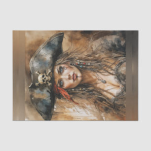 Mousseline Bloody Lady Pirate Capitaine Découpage papier