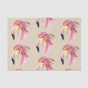 Mousseline Boho Fiona Flamant rose papier