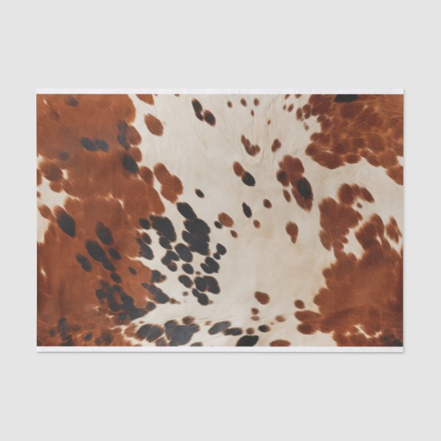 Mousseline Boho Ranch Cowhire cuir sac cadeau papier de tissu (Recto)