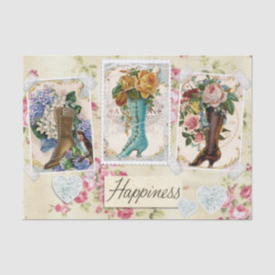 Mousseline Bonheur Victorian Steampunk Boots Tissu Papier