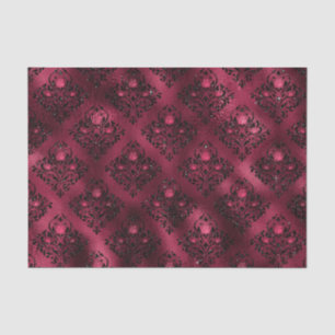 Mousseline Burgundy Glam Feuille de papier métallisé Damassé