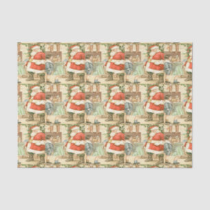 Mousseline Cadeaux Père Noël Tissu Papier