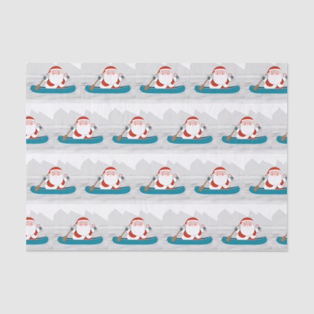 Mousseline Canoe Kayak Papier Tissu de Noël (Recto)