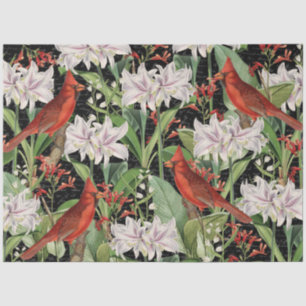 Mousseline Cardinal moderne Amaryllis Collage Papier Tissu