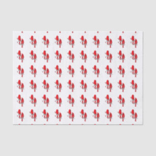 Mousseline Cardinal Rouge Papier Tissu de Noël