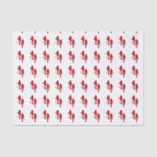 Mousseline Cardinal Rouge Papier Tissu de Noël