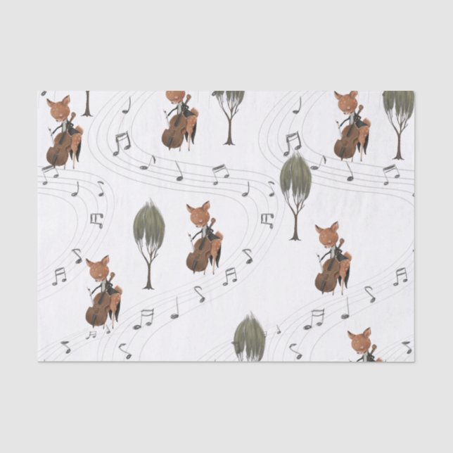 Mousseline Cerf Avec Papier Tissu Cello (Recto)