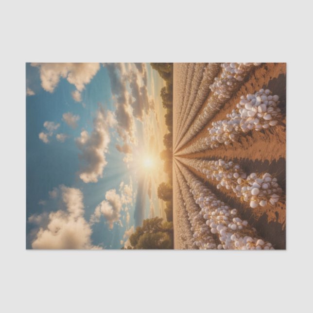 Mousseline Champ de coton Papier de découpage éclairé (Recto)