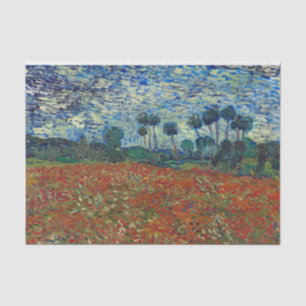 Mousseline Champ de pavot Van Gough Découpage Papier