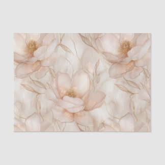 Mousseline Champagne Magnolias Découpage Papier papier