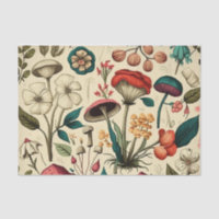 Champignons vintages & Flora Collection Papier Tis