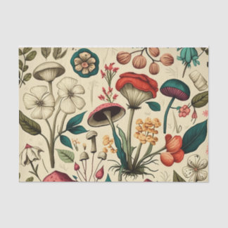 Mousseline Champignons vintages & Flora Collection Papier Tis