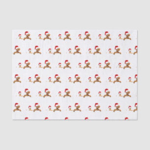 Mousseline CHIENS À Santa Chapeaux Tissu Papier