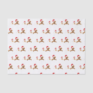 Mousseline CHIENS À Santa Chapeaux Tissu Papier