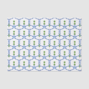 Mousseline Chinoiserie Aquarelle Topiaire Tissu Papier