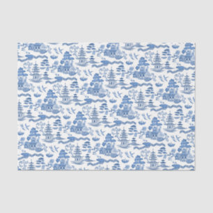 Mousseline Chinoiserie Blue Willow Decoupage papier de tissus