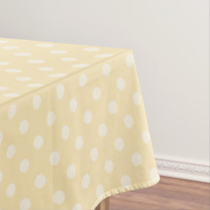 Mousseline citron pois jaunes nappes