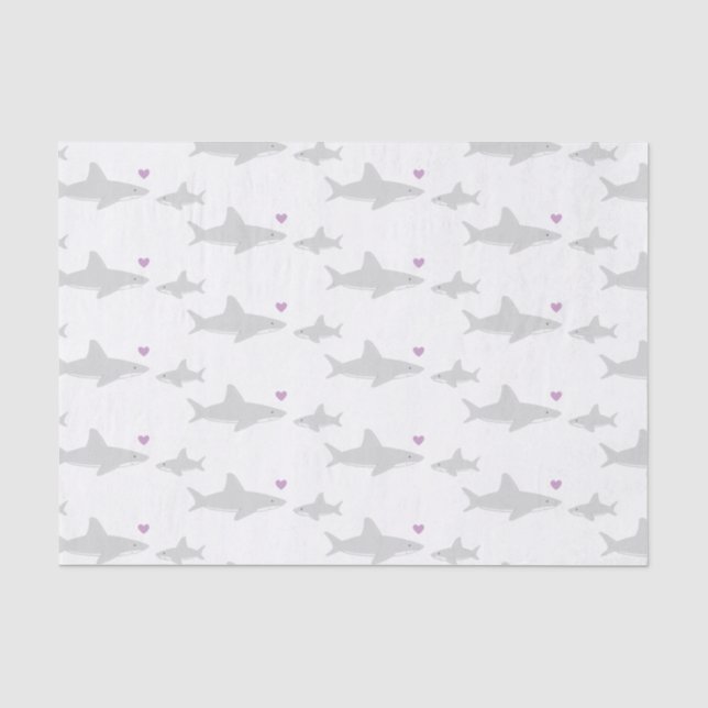 Mousseline Coeur mignon pourpre de requin | Papier de tissus  (Recto)