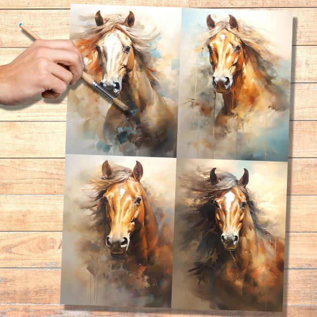 Mousseline Collage de Cheval Sauvage 1 papier de découpage (Créateur téléchargé)