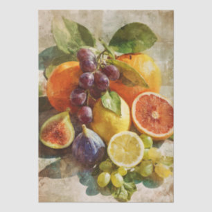 Mousseline Collage de fruits inspiré de l'Italie en papier de