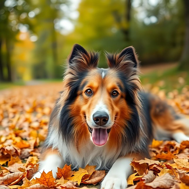 Mousseline Collie dans l'herbe décou papier page (Créateur téléchargé)