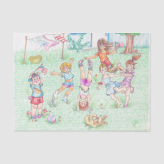 Mousseline Copie 10 x de l'art de l'enfant heureux papier de