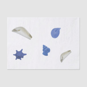Mousseline Coquillage côtier amusant bleu 10lb Papier de tiss