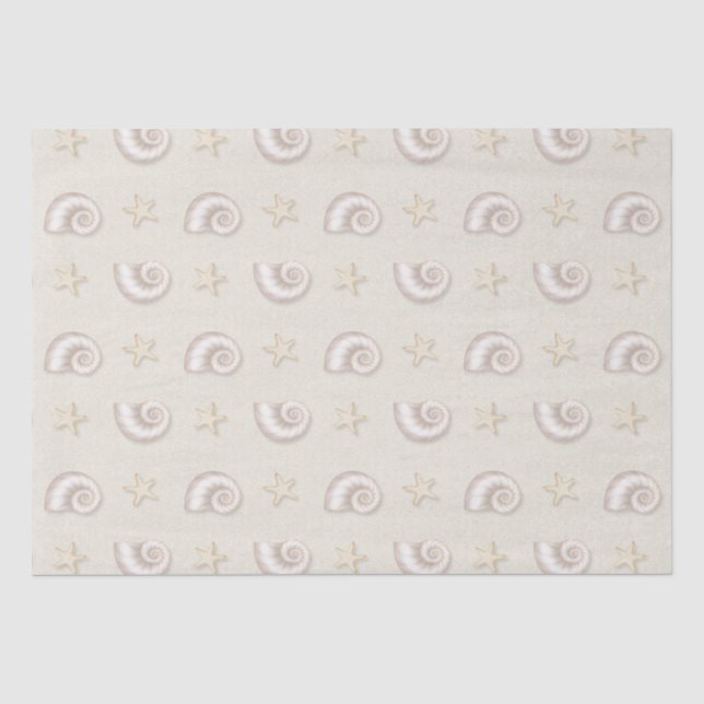Mousseline Coquilles de mer dans le papier de tissu de sable (Recto)