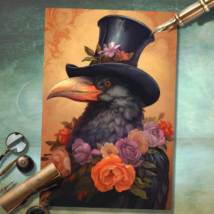 Mousseline Corbeau avec chapeau supérieur 1 papier découpage