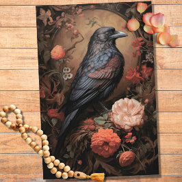 Mousseline Corbeau en fleurs 2 papier découpage