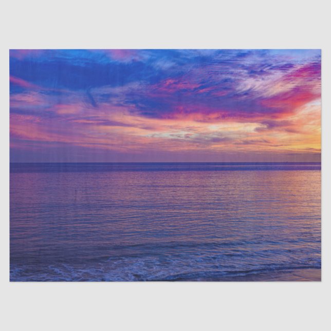 Mousseline coucher de soleil à la plage 2 papier de tissu (Recto)