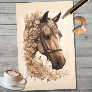 Mousseline Crayon Cheval Art 2 Découpage Papier