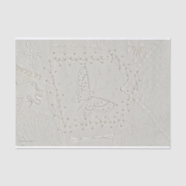 Mousseline Crazy Quilt Conception Tissu Papier brodé (Recto)