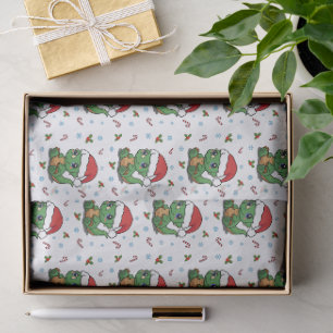 Mousseline Cute Dinosaur Santa Hat Christmas Tissu Papier